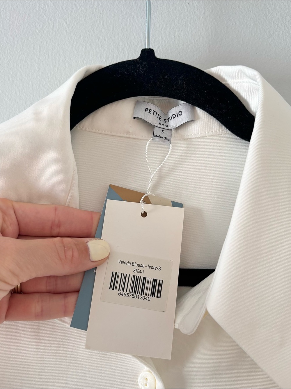 Petite Studio NWT Valeria Blouse Ivory SuggyL Collab Back Pleats Puff Sleeves - Picture 5 of 8
